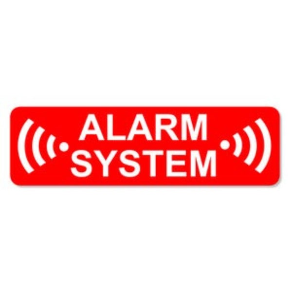 Alarm System Sticker Label Anti Theft Car Truck Window Bumper Label Red Vinyl Stickers Decal 3" Inches