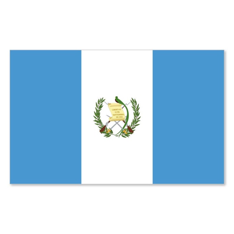 RDW Guatemalan Shaped Guatemala Flag Sticker Decal - Self Adhesive Vinyl - Weatherproof - Made In USA - Country Pride - 14"" X 13.54 - Foto 7