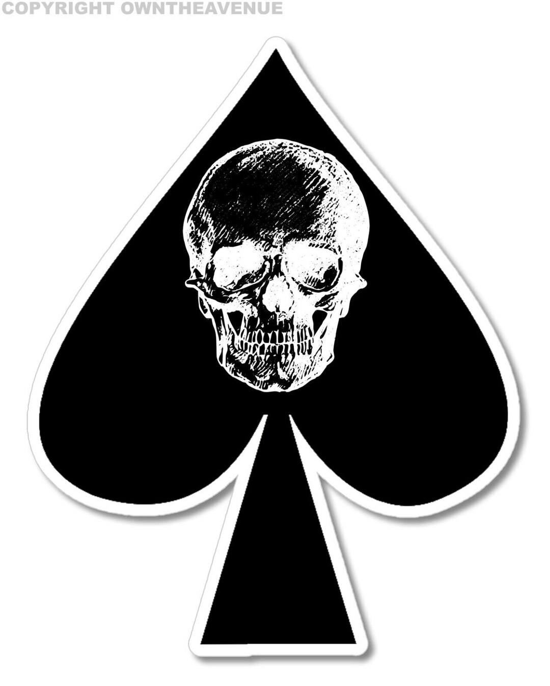 Ace of Spades Motorcycle Biker Helmet Skull Car Truck Vinyl Sticker Decal 3.5 V Etsy