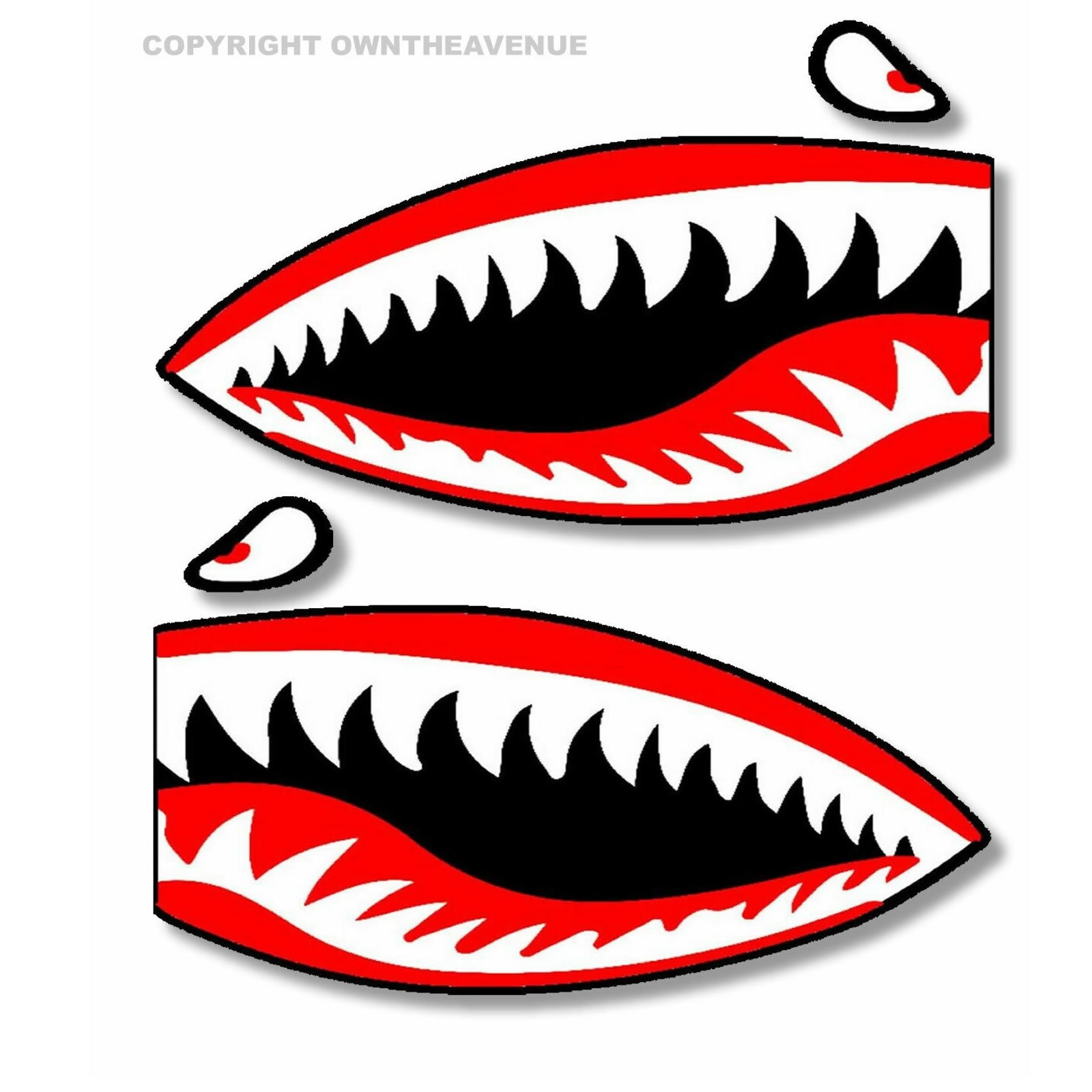 WW2 Era Shark Teeth Airplane Metal Camo Kayak Vinyl Wrap Kit