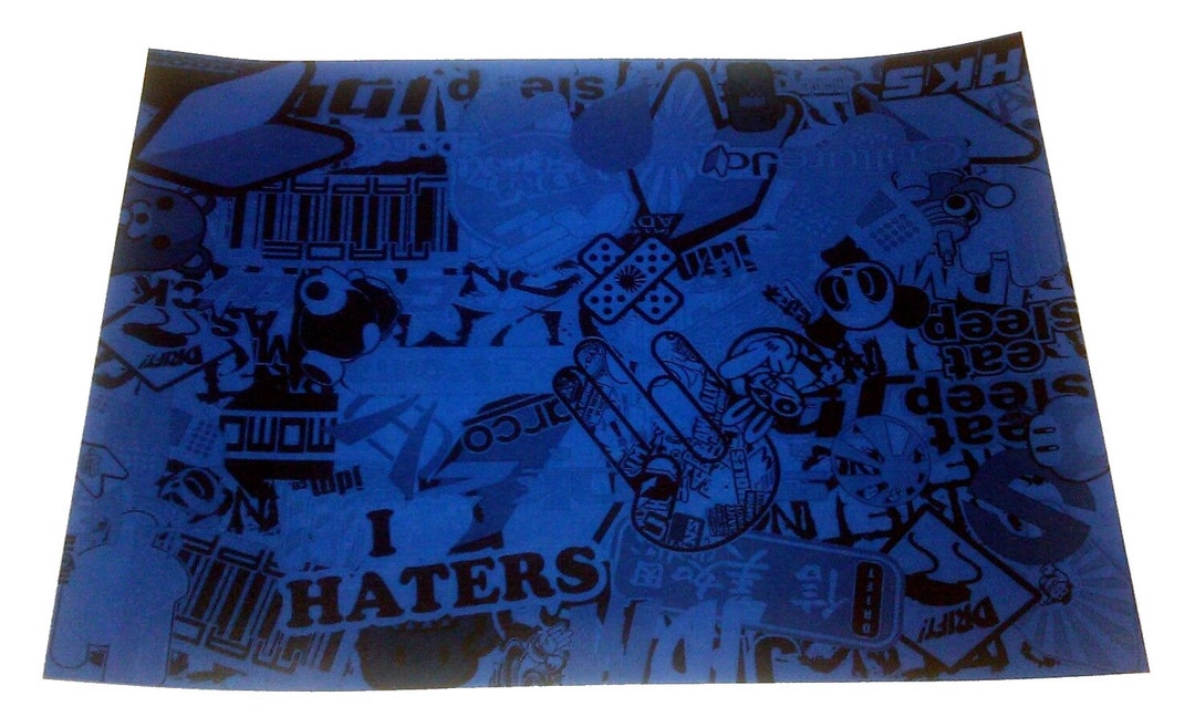 Sticker Bomb Graffiti Wrap JDM Decal Vinyl Sheet Blue Style Etsy