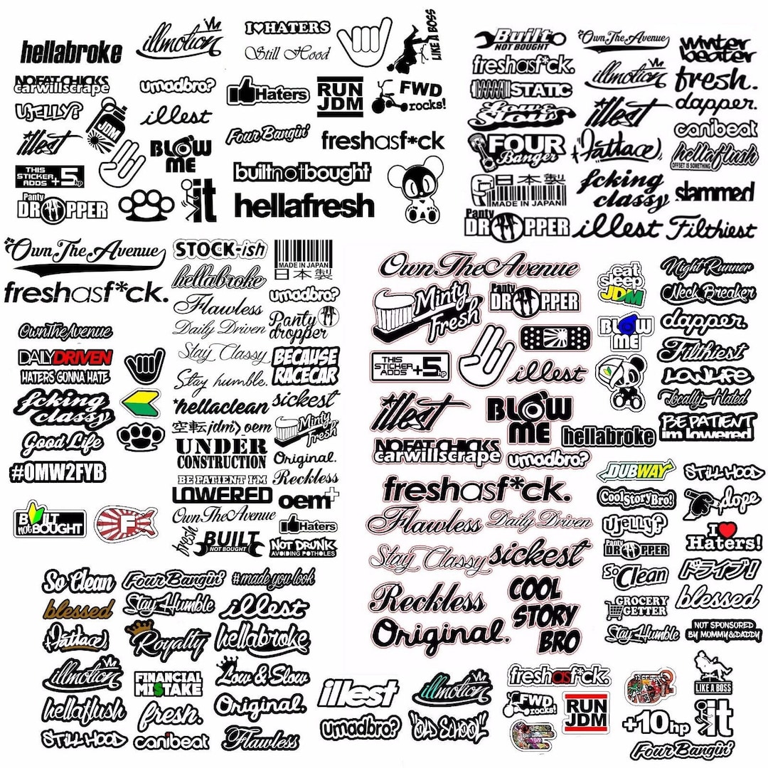 JDM 65 Car Sticker Decal Mega Pack Lot Low Funny Boost Modelos/sc Etsy