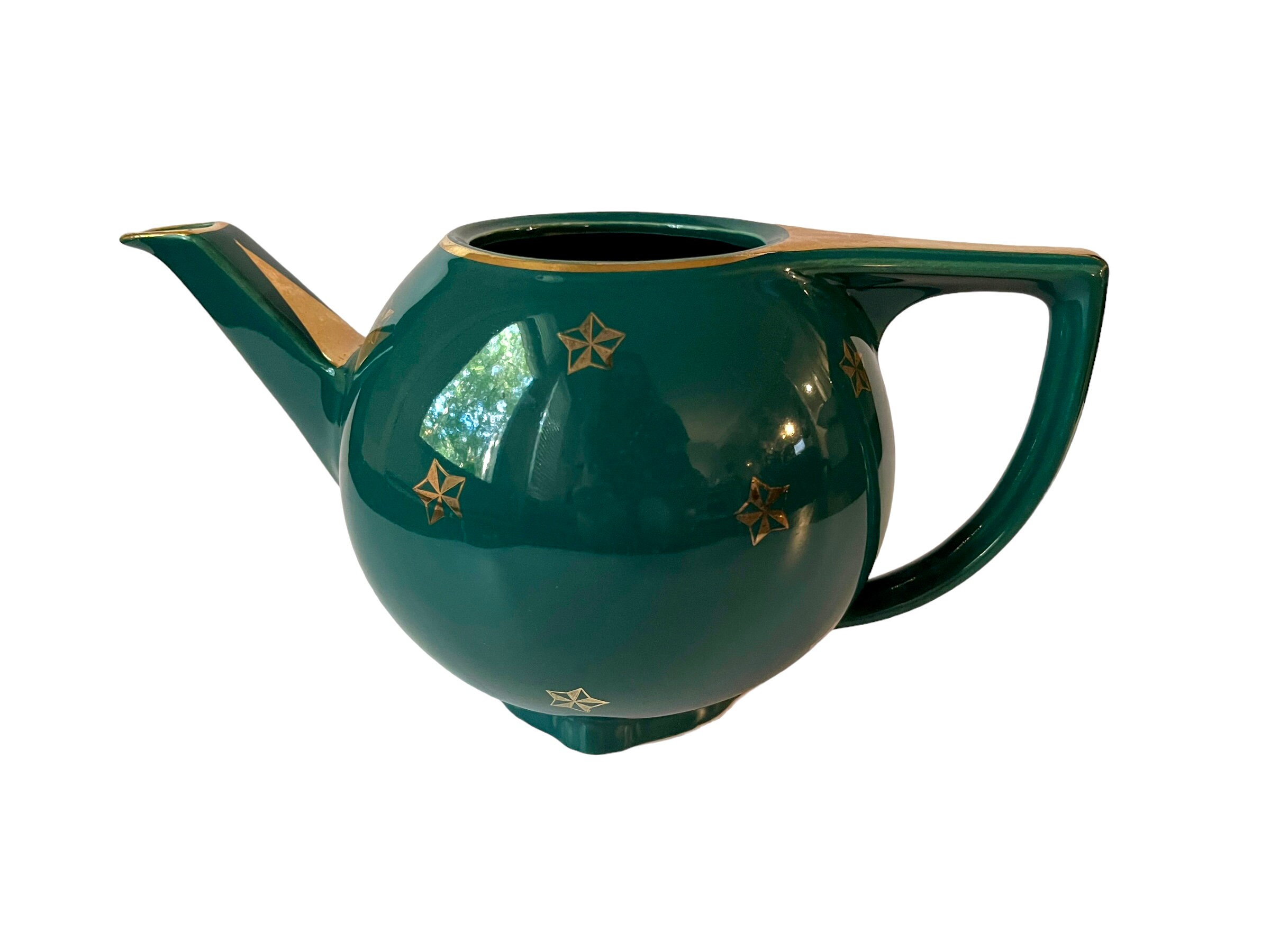 Hall Gold Star Mystical Green Teapot 0740 6 Cup Etsy