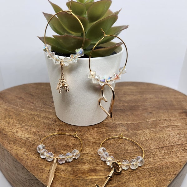 Gold Wine Charms Set of 4