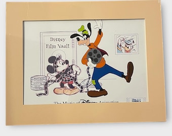 Signed David Rippberger Disney Hand Painted Cel It's A Wrap Mickey Goofy 14x11”