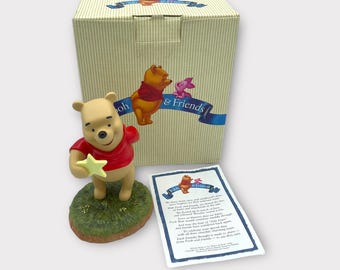 Vintage Disney Pooh and Friends Figurine A Wishing Star to Brighten Your Day 5” with Original Box