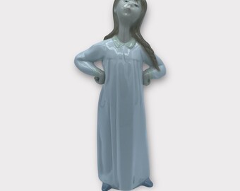 Vintage Lladro Figurine Girl Stretching Nightgown c.1962 Impressed Mark Pre-Blue