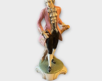 Vintage Bertolotti Figurine Milano Italy Rococo Aristocrat A. Pannunzio 1930-1939 Signed H10in