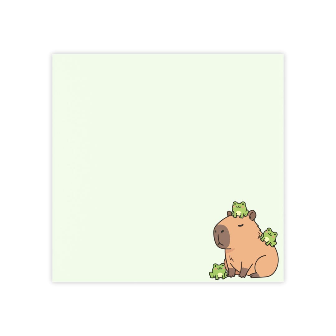 Capybara Frogs Playful Notepad Post-it Note Pad Playful Animal Sticky ...