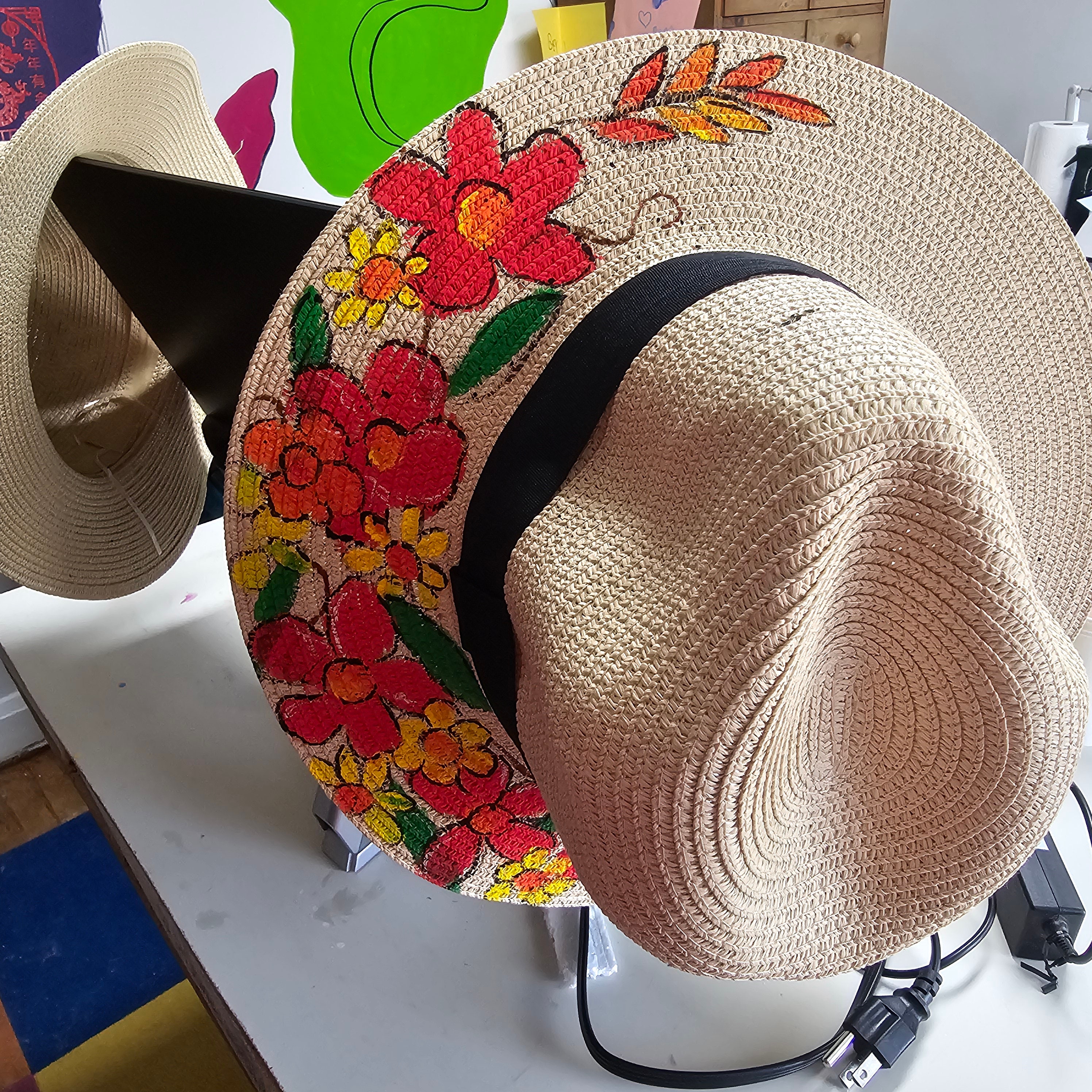 Hand Painted Sun Hat One-of-a-kind Design: Mother display picture 3