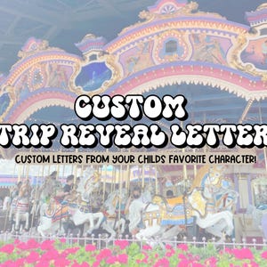 Custom Character Letter | Surprise Vacation, kids vacation, family trip announcement, vacation reveal, Disneyland, Canva, magic mail