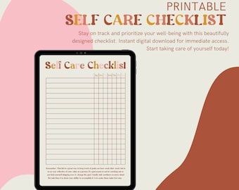 Fill In The Blank Self Care Checklist
