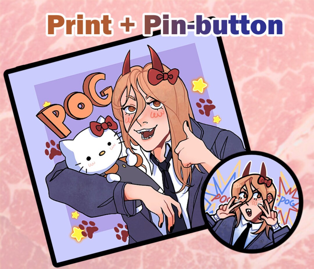 Chainsaw Man Hellokitty Power Metal Pin + Print - Etsy