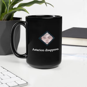 Astarion approves / disapproves Black Glossy Mug 15oz double-sided Baldur&#39;s Gate BG3