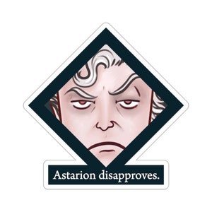 Astarion disapproves of these Kiss-Cut Stickers Baldurs Gate 3 Dungeons Dragons