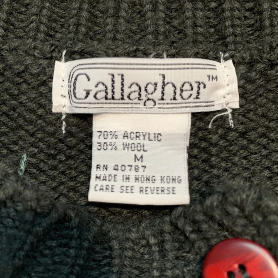 Vintage Nordic Patchwork Cardigan: Wool Blend Kni… - image 8