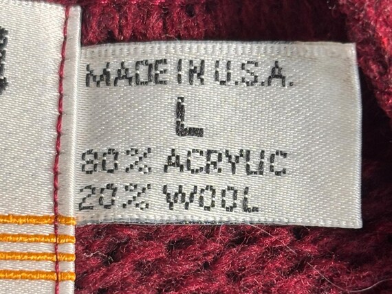 90s London Fog Striped Knit Sweater Vest - Burgun… - image 10