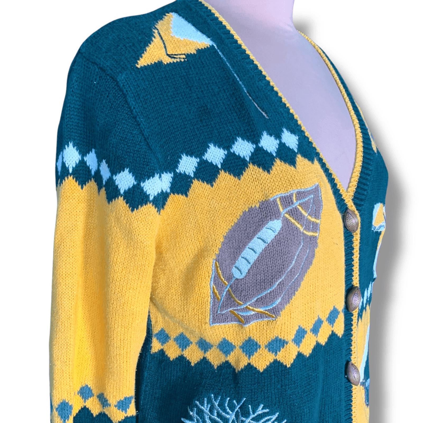 Vintage 90s Green Bay Packers Knit Cardigan, NFL Football Sweater