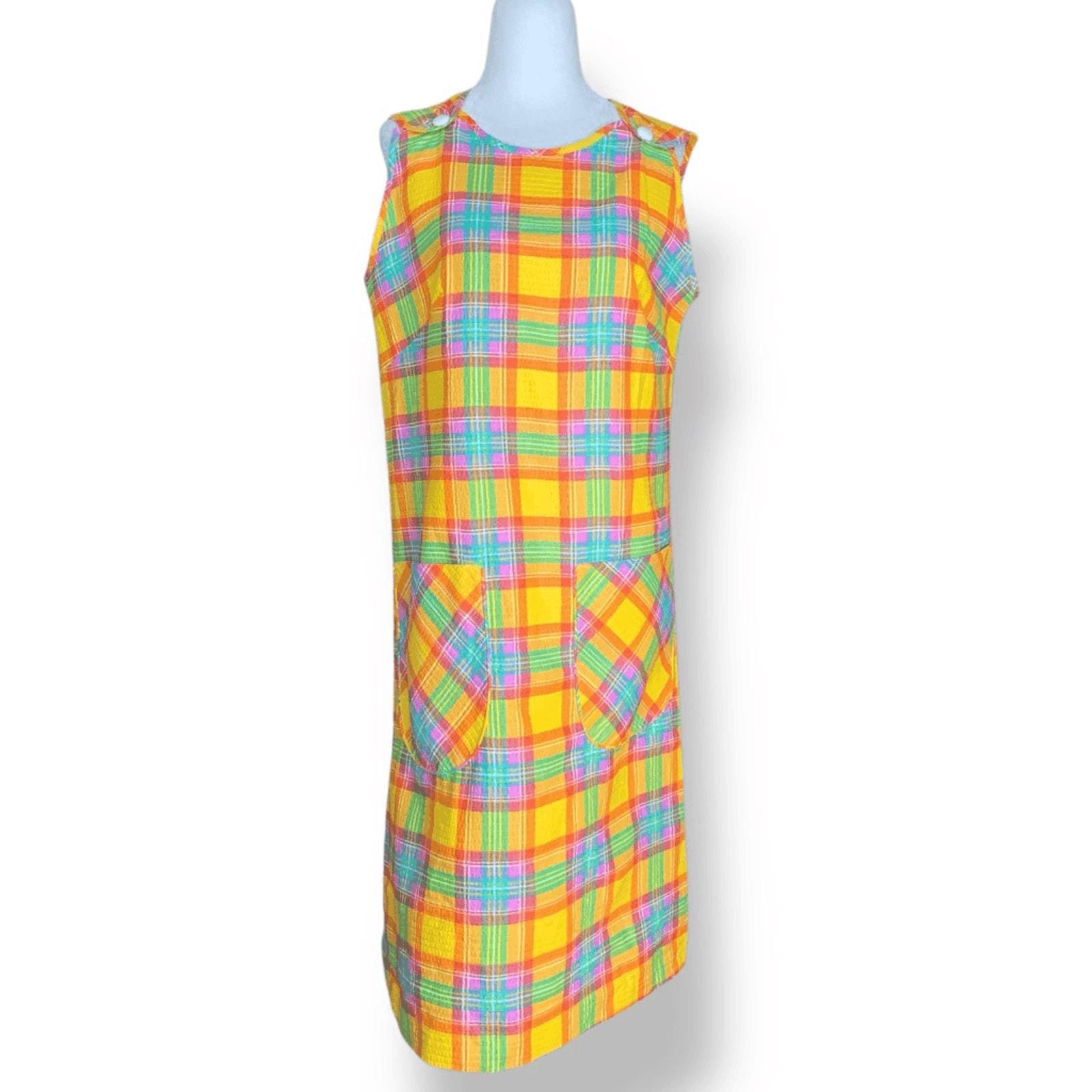 70's Madras Dress - Etsy