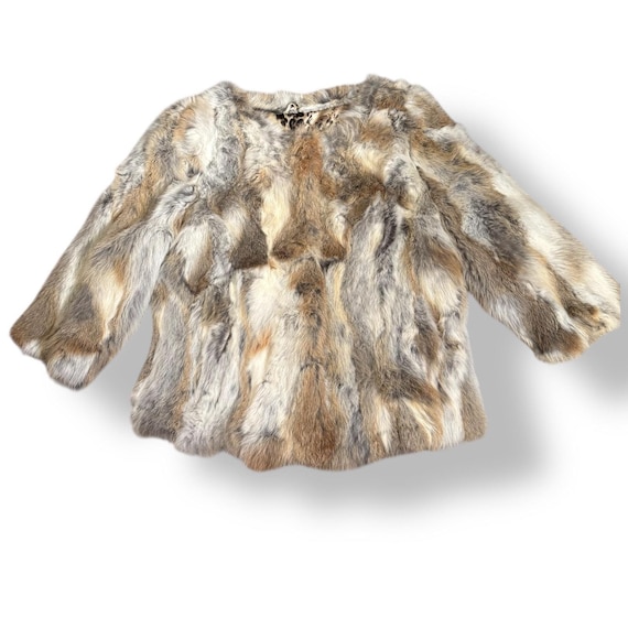 Patchwork Rabbit Fur Jacket Genuine Fur Neutral C… - image 3