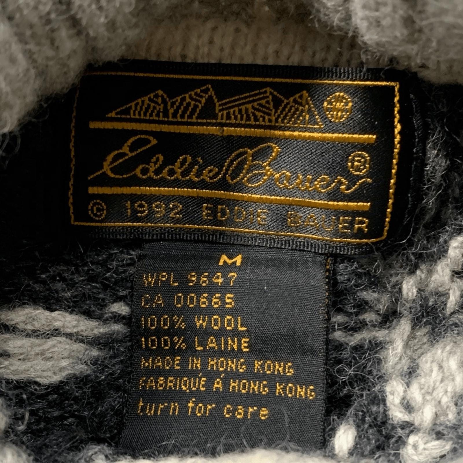 90s Eddie Bauer Wool Sweater: Vintage Nordic Moose Turtleneck - Etsy