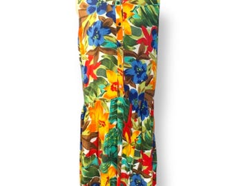 C&C California Sleeveless Tropicalcore Print Linen Dress Size M Coastal  Brights - Etsy