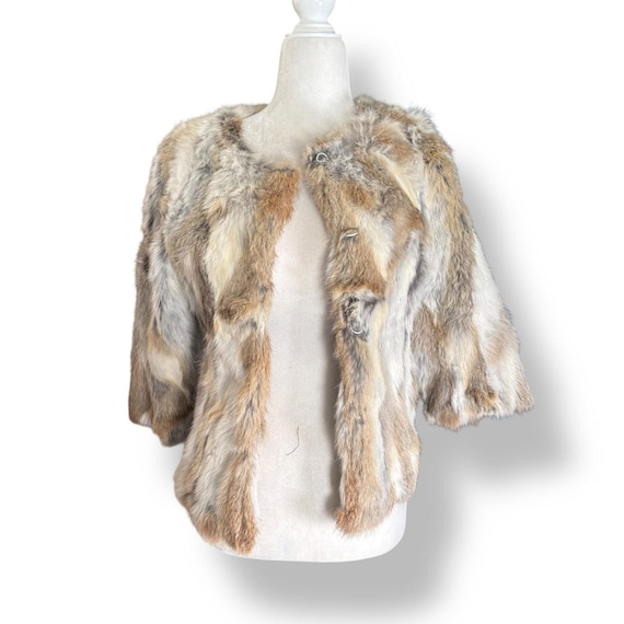 Patchwork Rabbit Fur Jacket Genuine Fur Neutral C… - image 4