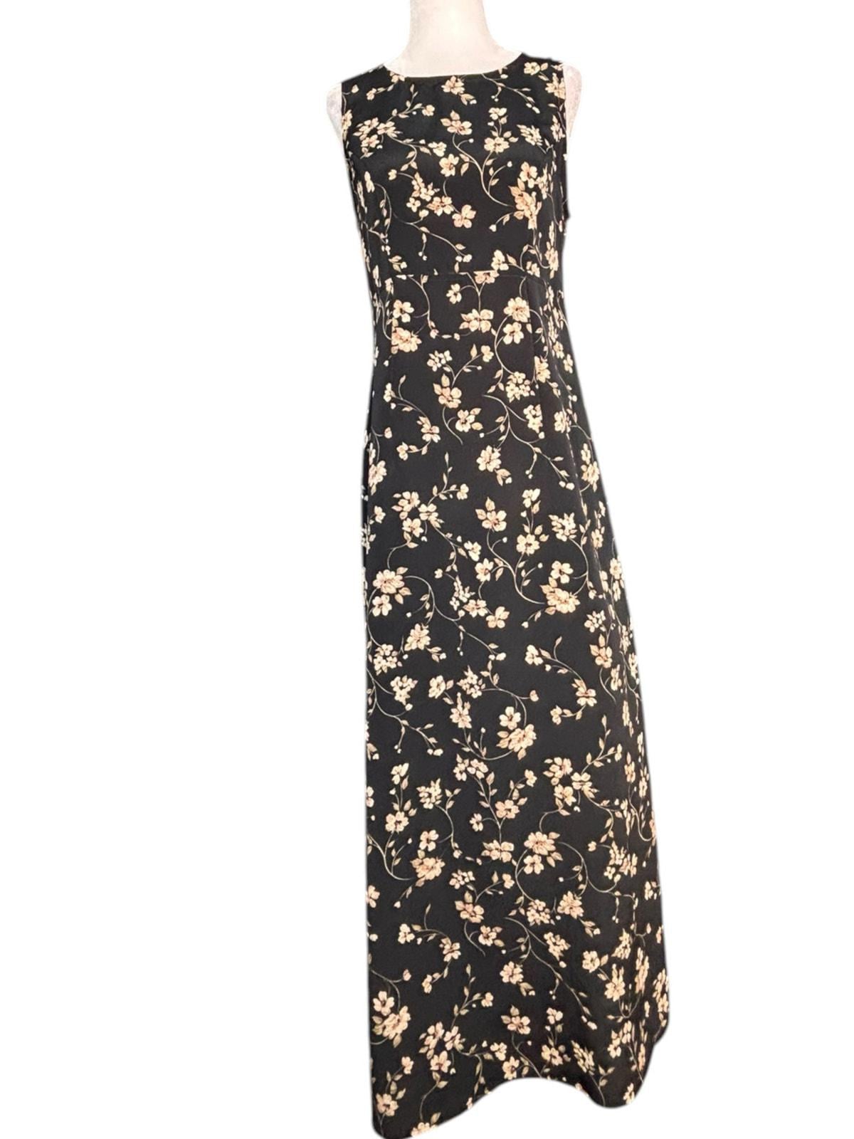 Black Floral Maxi Dress - Etsy