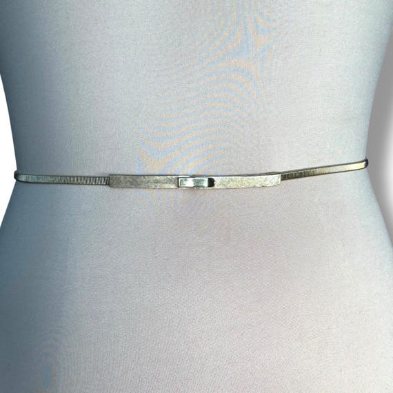 Vintage Accessocraft NYC Gold Tone Skinny Stretch Belt, 70s  display picture 1