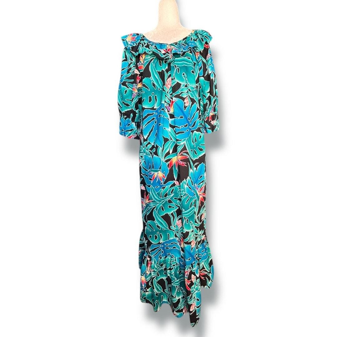 chinese dress ladies Waipio Off Shoulder Hibiscus Ankle Length Hawaiian Dress main image 0