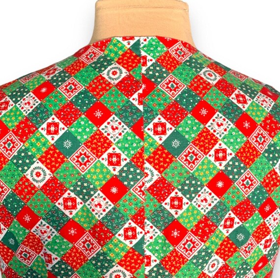 Christmas Patchwork Vest - Handmade Retro Cottage… - image 8