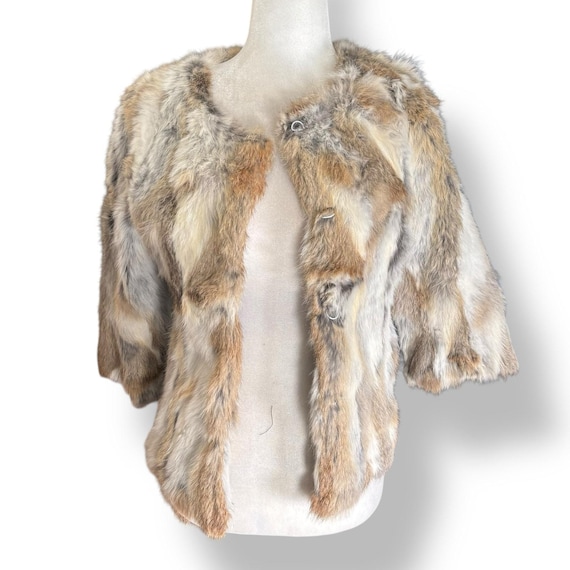 Patchwork Rabbit Fur Jacket Genuine Fur Neutral C… - image 12