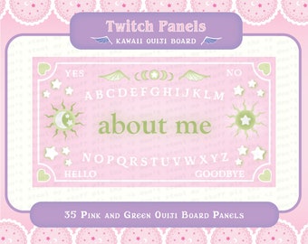 35 PASTEL PINK & GREEN Cute Ouiji Board Panels for Twitch