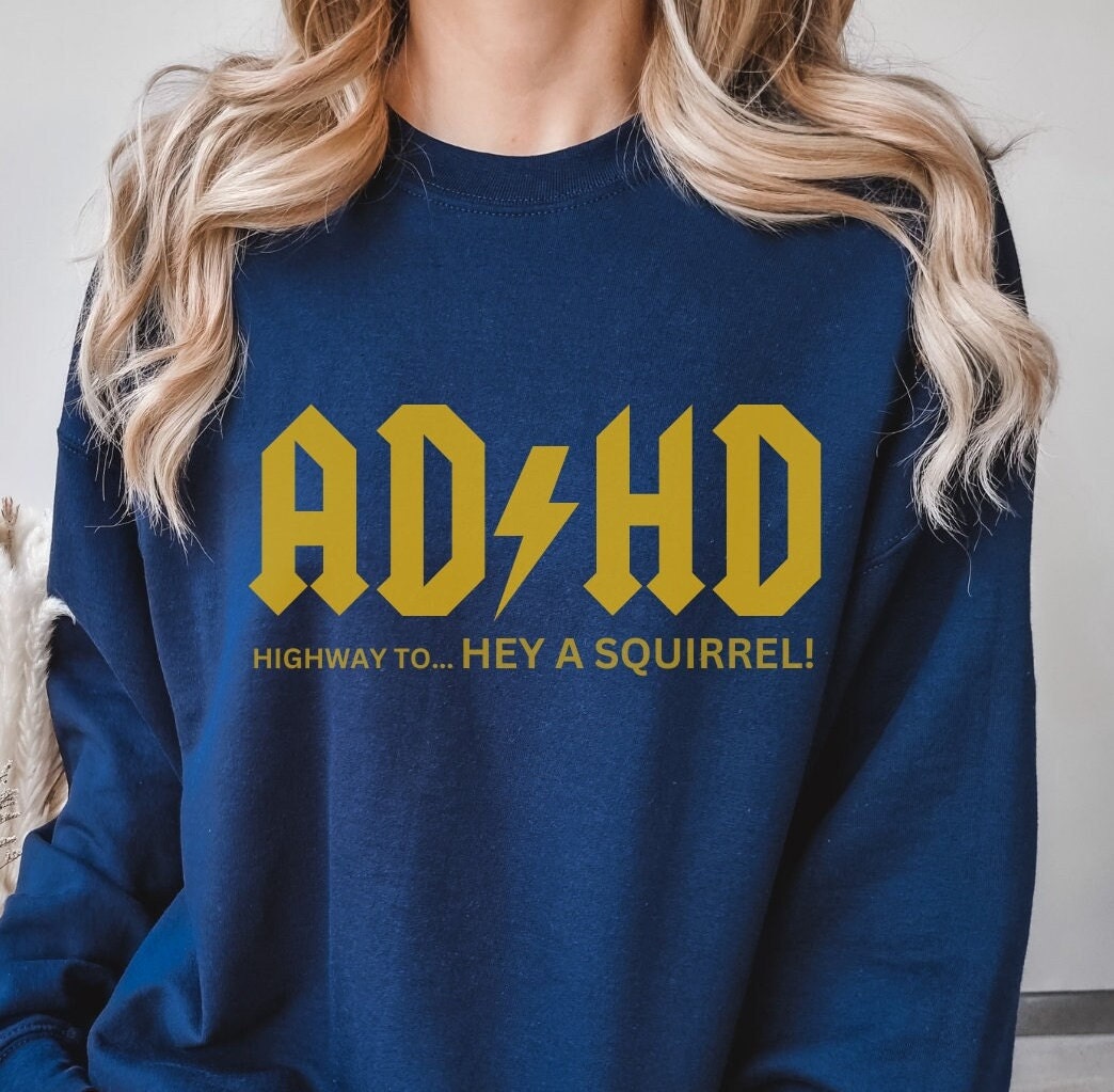 ADHD ACDC Shirt, ADHD Sweatshirt, Funny Adhd Sweatshirt, Cool Adhd ...