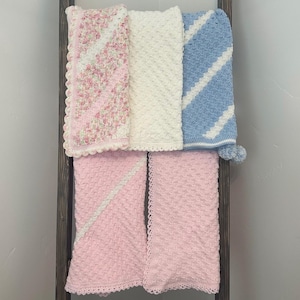 Handmade Baby Blanket,  Crocheted Baby Blanket, Baby Shower Gift, Pink Baby Blanket, Blue Baby Blanket, Baby Girl Gift, Baby Boy Gift
