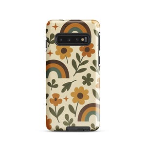Retro Rainbow & Daisy Phone Case – Vintage 70s Floral Cover -Tough case for Samsung®