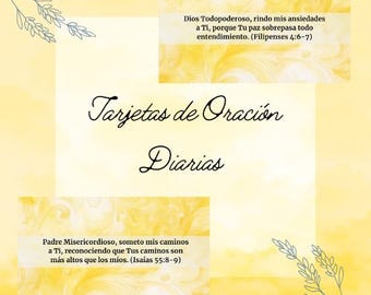 Tarjetas de Oración Diarias / 30 Tarjetas Cristianas para Orar y Reflexionar / Devocional Crecimiento Espiritual / PDF Imprimible