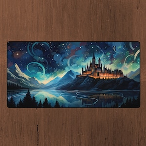 Wizard School Desk Mat - Aesthetic Cute Extended Deskmat XL Mousepad Large Mouse Pad Gamer Nerd Office Desk Accessory