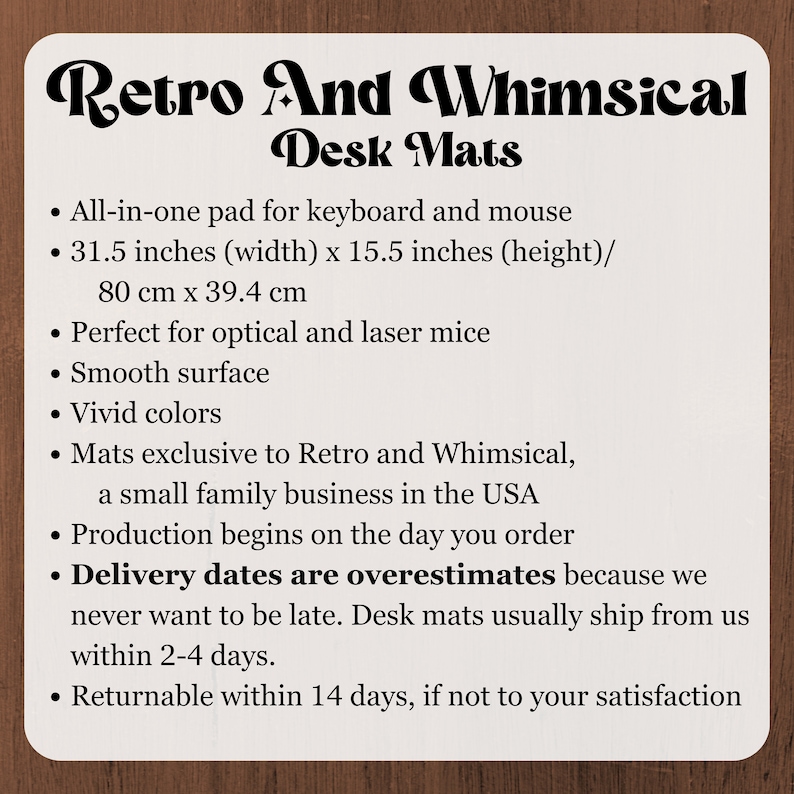 Mid Century Modern Desk Mat - Retro Aesthetic - Home Office Work Desk ...