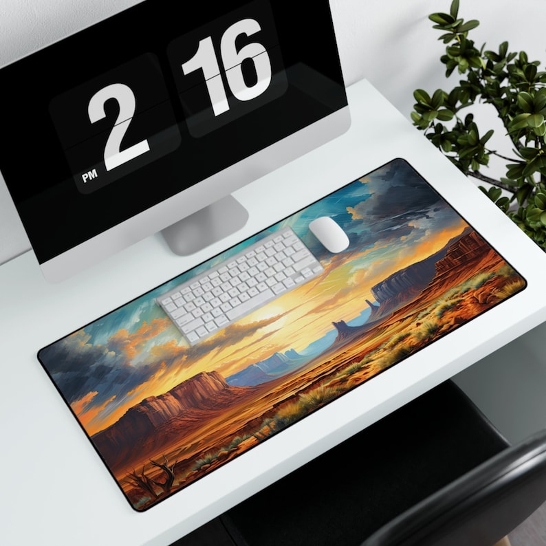 Western Country Desk Mat Monument Valley Aesthetic Cowboy Cowgirl ...