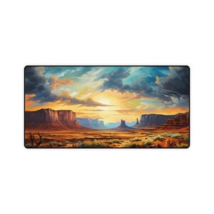 Western Country Desk Mat Monument Valley Aesthetic Cowboy Cowgirl ...