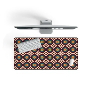 Mid Century Modern Desk Mat - Retro Aesthetic - Home Office Work Desk Computer Decor Accessory Gamer Gift Extended Mouse Pad XL