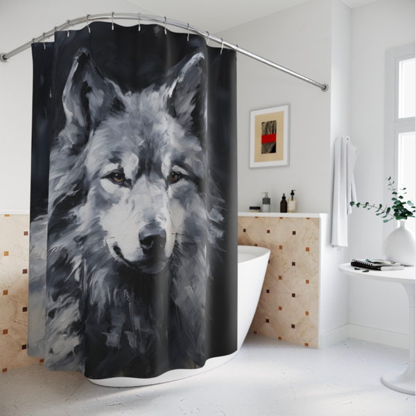 Rustic Wolf Guardian Shower Curtain NCU0DQQ0419