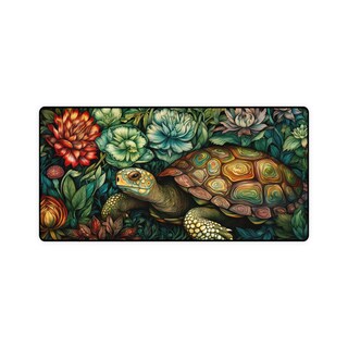 Tappetino Da Scrivania SKYDAWNY 80x40 Cm Con Motivo Tartaruga Marina: Base Antiscivolo, Bordi Cuciti
