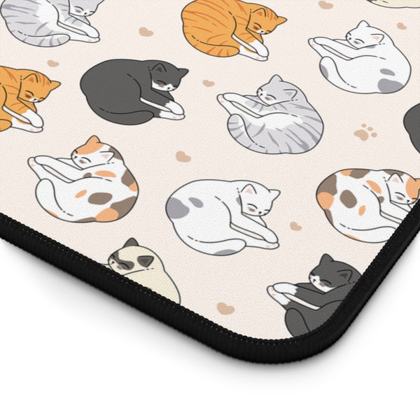 Cat Desk Mat Kawaii Aesthetic Cat Extended Mouse Pad XL Aesthetic Home Office Work Desk Decor Gift Christmas Birthday Cat Lover Present