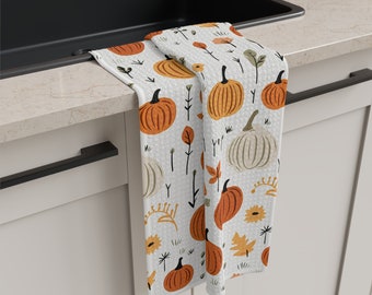 Fall Farmhouse Kitchen Dish Towel - Farmhouse Rustic Boho Minimalist - Halloween Thanksgiving - Soft Tea Towel - 16x25