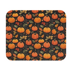 Herbst Kürbis Mauspad - Süßes Vintage Bauernhaus Land ästhetische Halloween Herbst Maus Pad Cottagecore Büro Arbeit Home Schreibtisch Dekor 22,5 x 21,5 cm