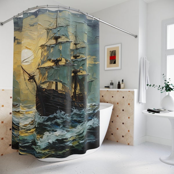 Nautical Shower Curtain Etsy