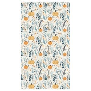 Blue Autumn and Fall Tablecloth - Farmhouse Boho Rustic Minimalist Thanksgiving Table