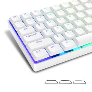 NuPhy Air White Shine Through Keys Low Profile PBT Keycaps Custom Slim MX Keycap | Air 60 | Air 75 | Air 96 | Logitech Keycap Set